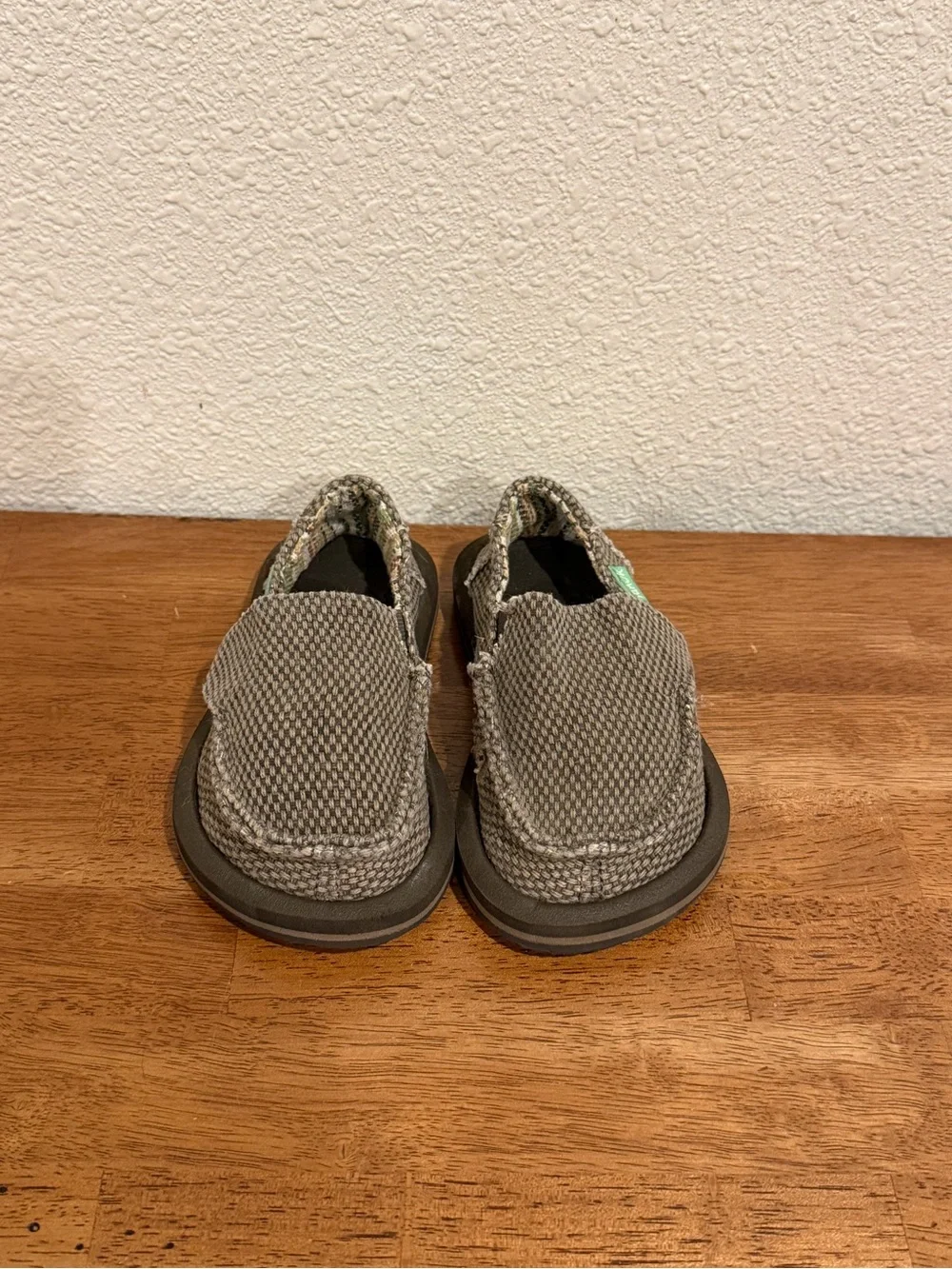 Sanuk Toddler Canvas Slip-On Shoes in Brown with Patterned Lining